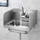 Stainless Steel Sink Wall Mount Hand Washing Sink with Faucet and Side Splash by LJGDeals