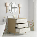 James Martin Celeste 36" Single Bathroom Vanity, Sunwashed Oak with Embossed Shagreen Drawer Fronts