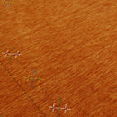 Orange Rust Gabbeh Wool Area Rug Hand Loomed with Traditional Colorful Border Design by The Rug Decor