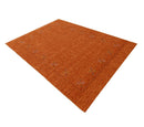 Orange Rust Gabbeh Wool Area Rug Hand Loomed with Traditional Colorful Border Design by The Rug Decor
