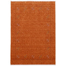 Gabbeh Border Orange Rust Hand Loomed Wool Area Rug