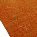 Orange Rust Gabbeh Wool Area Rug Hand Loomed with Traditional Colorful Border Design by The Rug Decor
