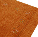 Orange Rust Gabbeh Wool Area Rug Hand Loomed with Traditional Colorful Border Design by The Rug Decor