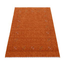 Gabbeh Border Orange Rust Hand Loomed Wool Area Rug