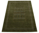 Green Wool Hand Loomed Gabbeh Area Rug - Persian Rustic Design by The Rug Decor