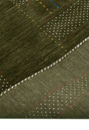 Green Wool Hand Loomed Gabbeh Area Rug - Persian Rustic Design by The Rug Decor