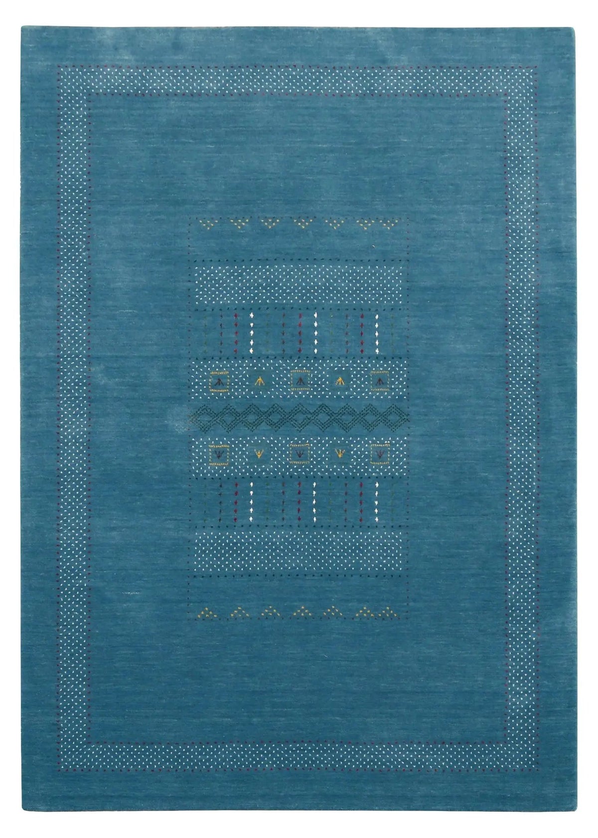 Hand Loomed Wool Area Rug with Traditional Persian Gabbeh Design