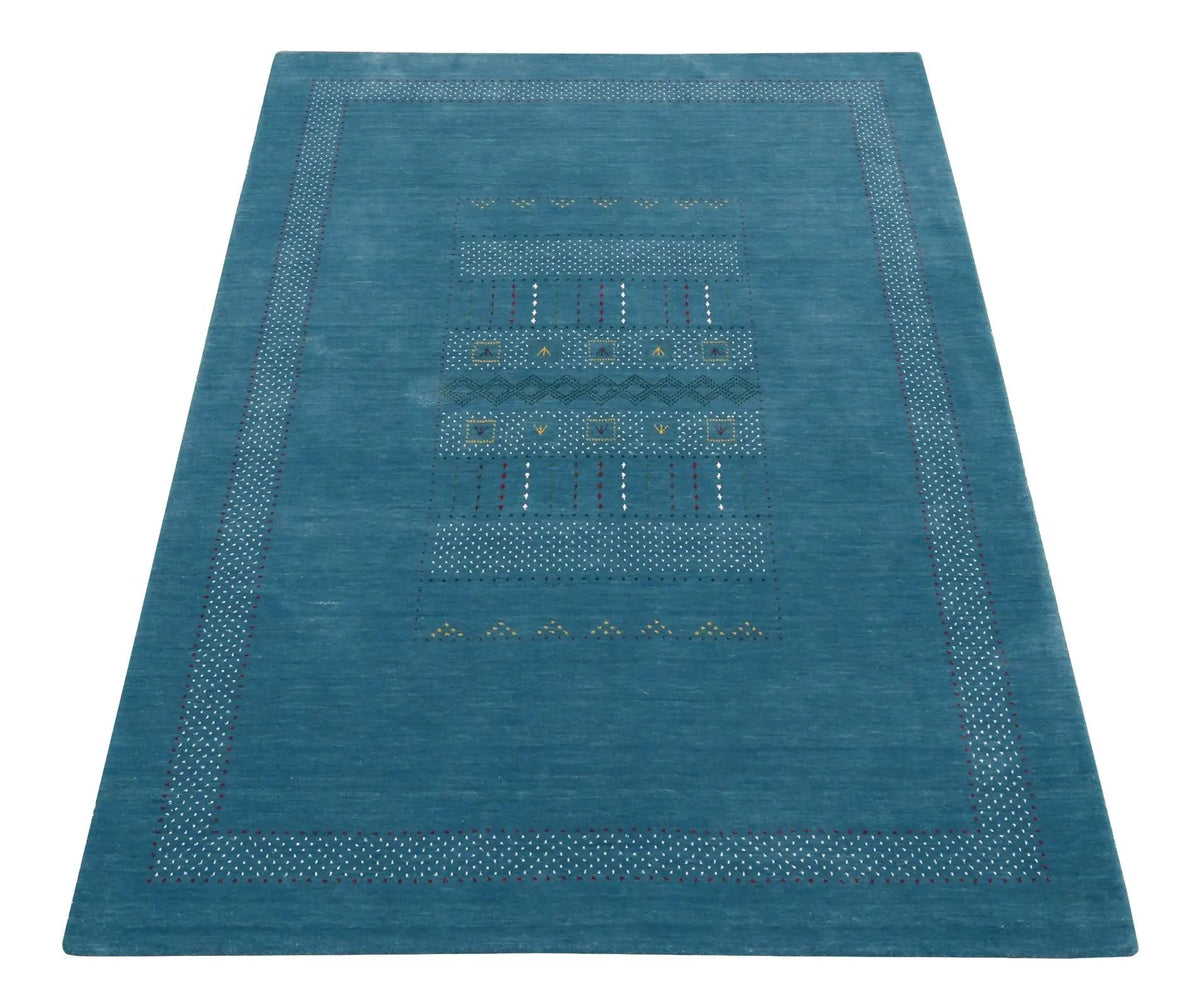 Hand Loomed Wool Area Rug with Traditional Persian Gabbeh Design, photo 3 of 11
