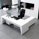 Newton · White Executive Desk w/ Mobile Storage