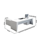 Newton · White Executive Desk w/ Mobile Storage
