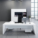 Newton · White Executive Desk w/ Mobile Storage