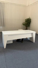 Newton · White Executive Desk w/ Mobile Storage