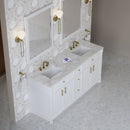 James Martin Bellshire 72" Double Bathroom Vanity, Bright White