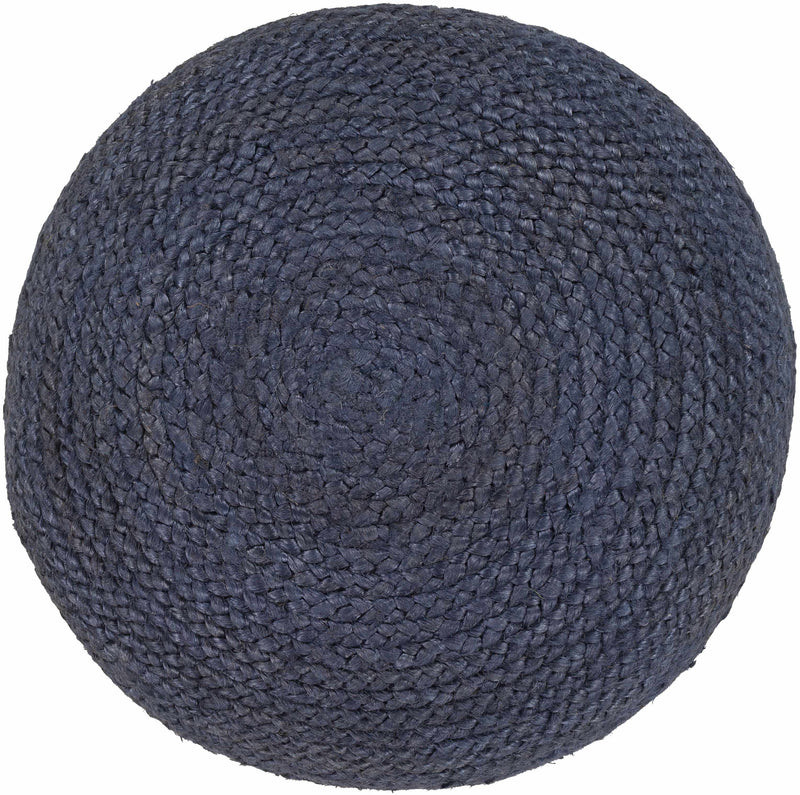 Gail Navy Jute Knitted Pouf