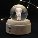 GobekUsa Crystal Ball Music Box: Rotating Light Projection, Birthday & Valentine's Day Gift