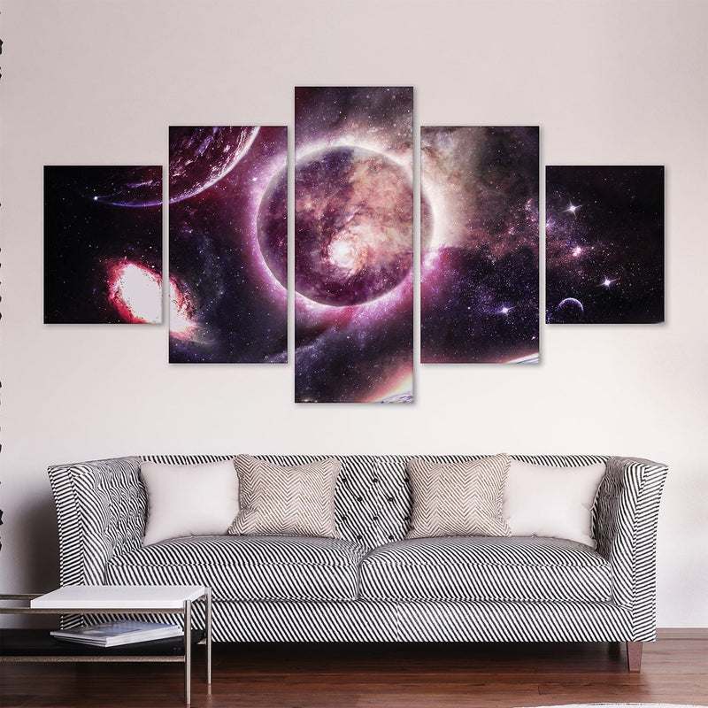 Galaxy Planet Canvas - 5 Panel