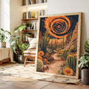 Pathway Through Fiery Blooms