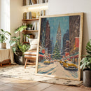 Snowfall On City Streets