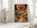 Pathway Through Fiery Blooms