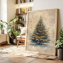 Illuminated Pines in Winter's Embrace