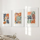 Boho Botanical Set of 3 Wall Art. Abstract Flowers Prints by Wall Art Set