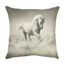 Galloping horse pillowcase vibrant linen cushion cover living room by Decorbites