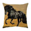 Galloping horse pillowcase vibrant linen cushion cover living room by Decorbites