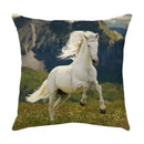 Galloping horse pillowcase vibrant linen cushion cover living room by Decorbites