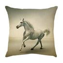 Galloping horse pillowcase vibrant linen cushion cover living room by Decorbites