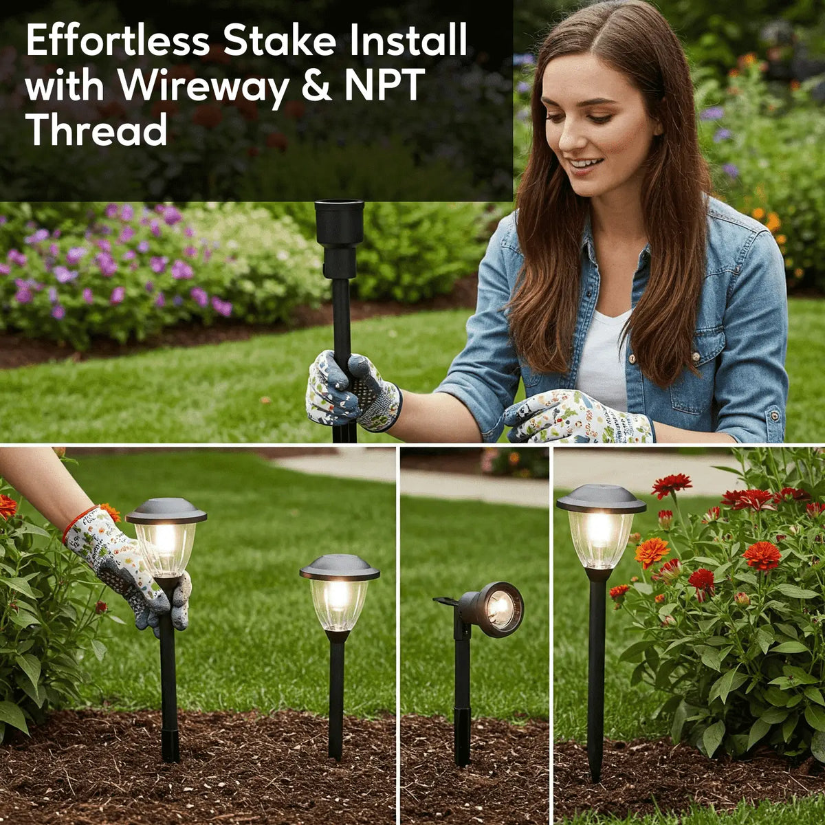 Garden Stakes | 9-Inch In-Ground Solid Brass 1/2" NPT Thread 2 Pack, photo 4 of 11