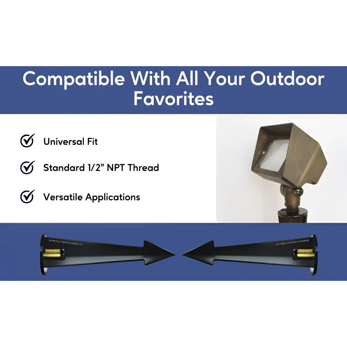 Garden Stakes | 9-Inch In-Ground Solid Brass 1/2" NPT Thread 2 Pack, photo 6 of 11