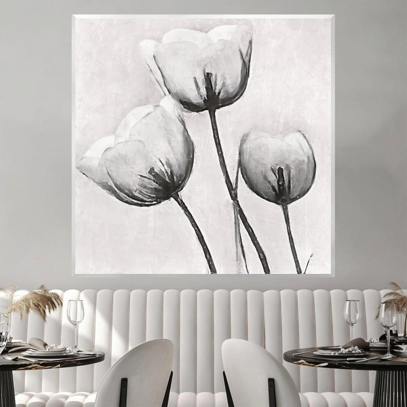 Garden Trio of White Canvas