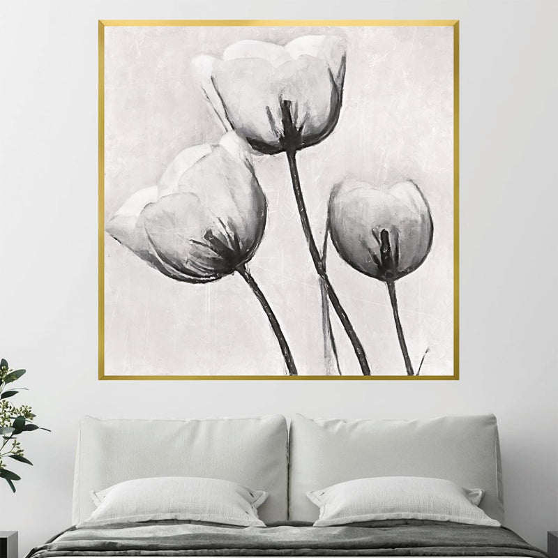 Garden Trio of White Canvas