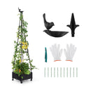 Garden Obelisk Trellis with Self-Drainage System for Climbing Plants-Black by LJGDeals