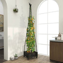 Garden Obelisk Trellis with Self-Drainage System for Climbing Plants-Black by DirectDeals