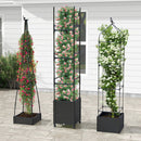 Garden Obelisk Trellis with Self-Drainage System for Climbing Plants-Black by LJGDeals