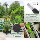 Garden Obelisk Trellis with Self-Drainage System for Climbing Plants-Black by LJGDeals