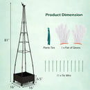 Garden Obelisk Trellis with Self-Drainage System for Climbing Plants-Black by LJGDeals