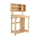 Garden Wooden Potting Table Workstation with Storage Shelf by LJGDeals