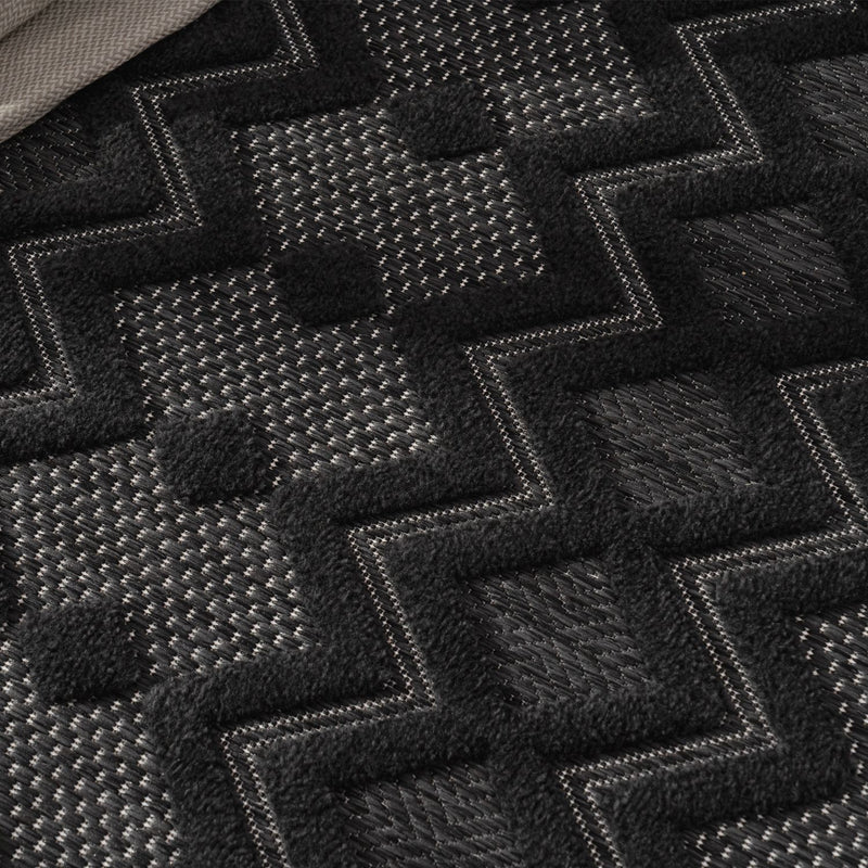 Indoor Outdoor Rug Livorno Geometric Trellis Pattern In Anthracite