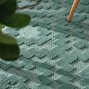 Indoor Outdoor Rug Livorno Trellis High-Low Pattern In Turquoise