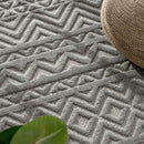 Indoor Outdoor Rug Livorno Boho High-Low Pattern In Grey