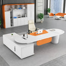 Gauss · White L-Shaped Executive Desk