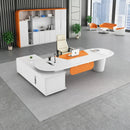 Gauss · White L-Shaped Executive Desk