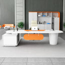 Gauss · White L-Shaped Executive Desk