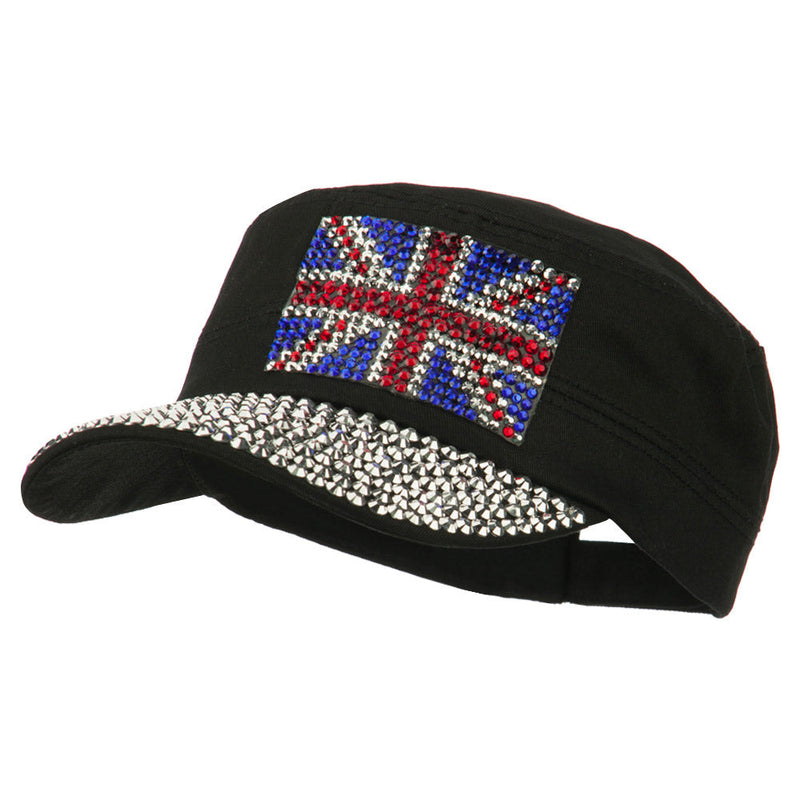 Jewel Army Cap with Great Britain Flag