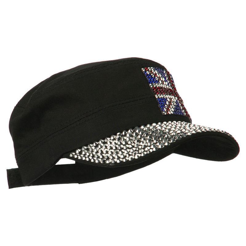 Jewel Army Cap with Great Britain Flag