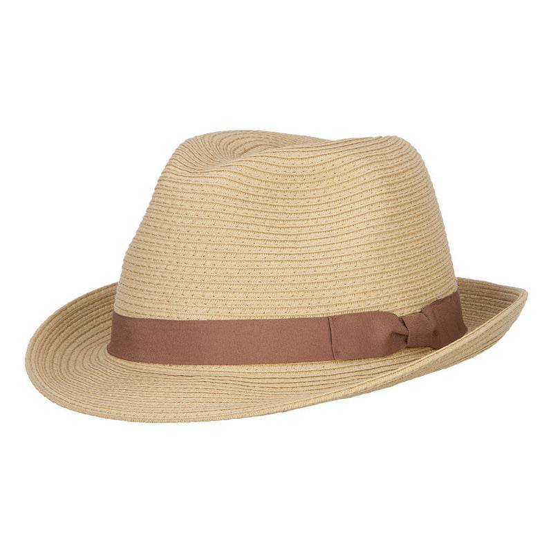 Big Size Paper Straw Fedora with Thin Grosgrain Band