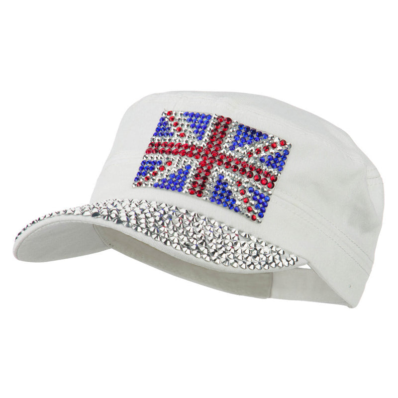 Jewel Army Cap with Great Britain Flag