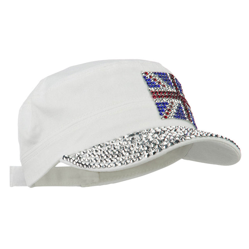 Jewel Army Cap with Great Britain Flag